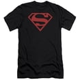 thumbnail image 1 of Superman - Red On Black Shield - Premium Slim Fit Short Sleeve Shirt - X-Large, 1 of 2