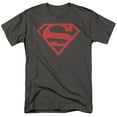thumbnail image 1 of Superman Red On Black Shield Unisex Adult T Shirt, Charcoal, 6X-Large, 1 of 6