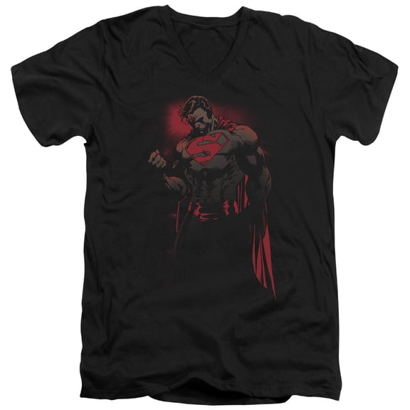 Superman Red Son Adult V-Neck T-Shirt Black