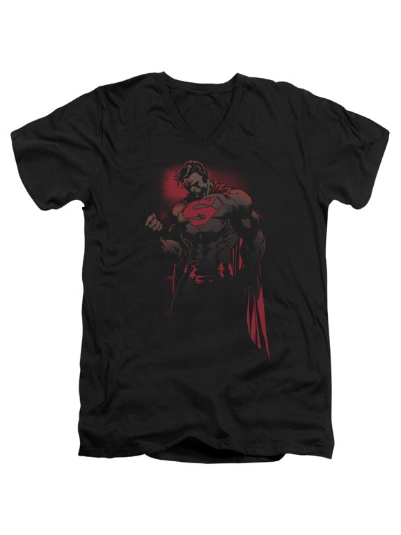 Superman Red Son Adult V-Neck T-Shirt Black