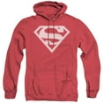thumbnail image 1 of Superman Red & White Shield Adult Heather Hoodie Sweatshirt Red, 1 of 1