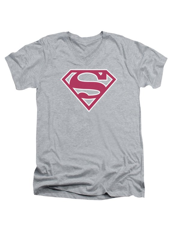 Superman - Red & White Shield - Slim Fit V Neck Shirt - Small
