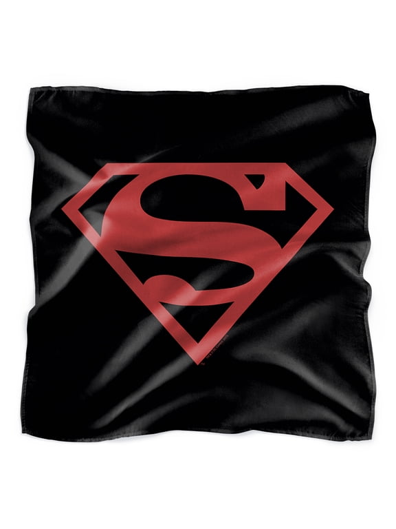 Superman Red on Black Shield Bandana (21 in x 21 in)