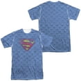 thumbnail image 1 of Superman Repeat Over Distressed Unisex Adult Sublimated Costume T Shirt (Front/Back), Large Multicolor, 1 of 2