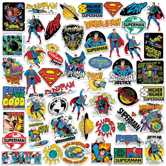 Superman Retro Lifted 50Ct Sticker Pack