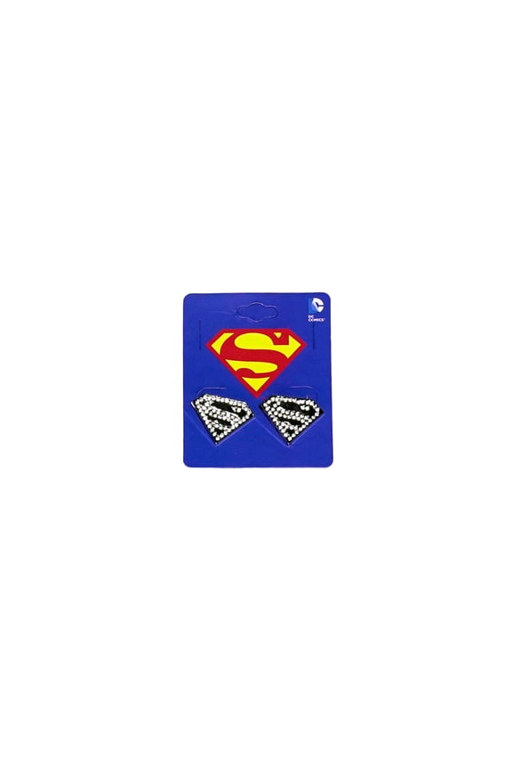 Superman Rhinestone Studded Stud Earrings