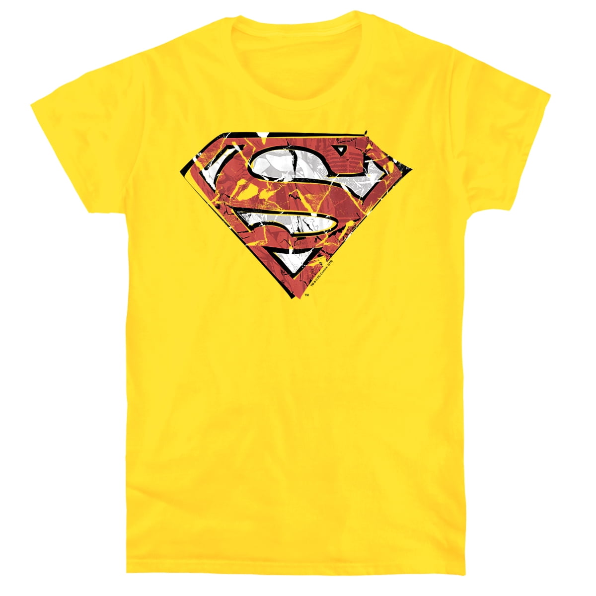 Supeman Ripped Logo Superman Ripped and Shredded Women's T Shirt, Yellow, Small - Walmart.com