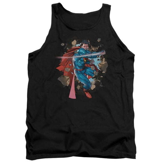 Superman Rock Breaker Adult Tank Top Black