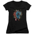 thumbnail image 1 of Superman Rock Breaker Junior Women's V-Neck T-Shirt Black, 1 of 1
