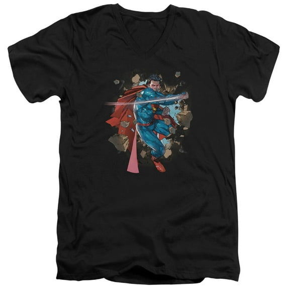 Superman - Rock Breaker - Slim Fit V Neck Shirt - X-Large