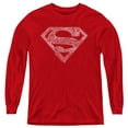 thumbnail image 1 of Superman Rough Paisley Logo Kids Long Sleeve T Shirt (Medium) for Youth Boys and Girls, Red, 1 of 4