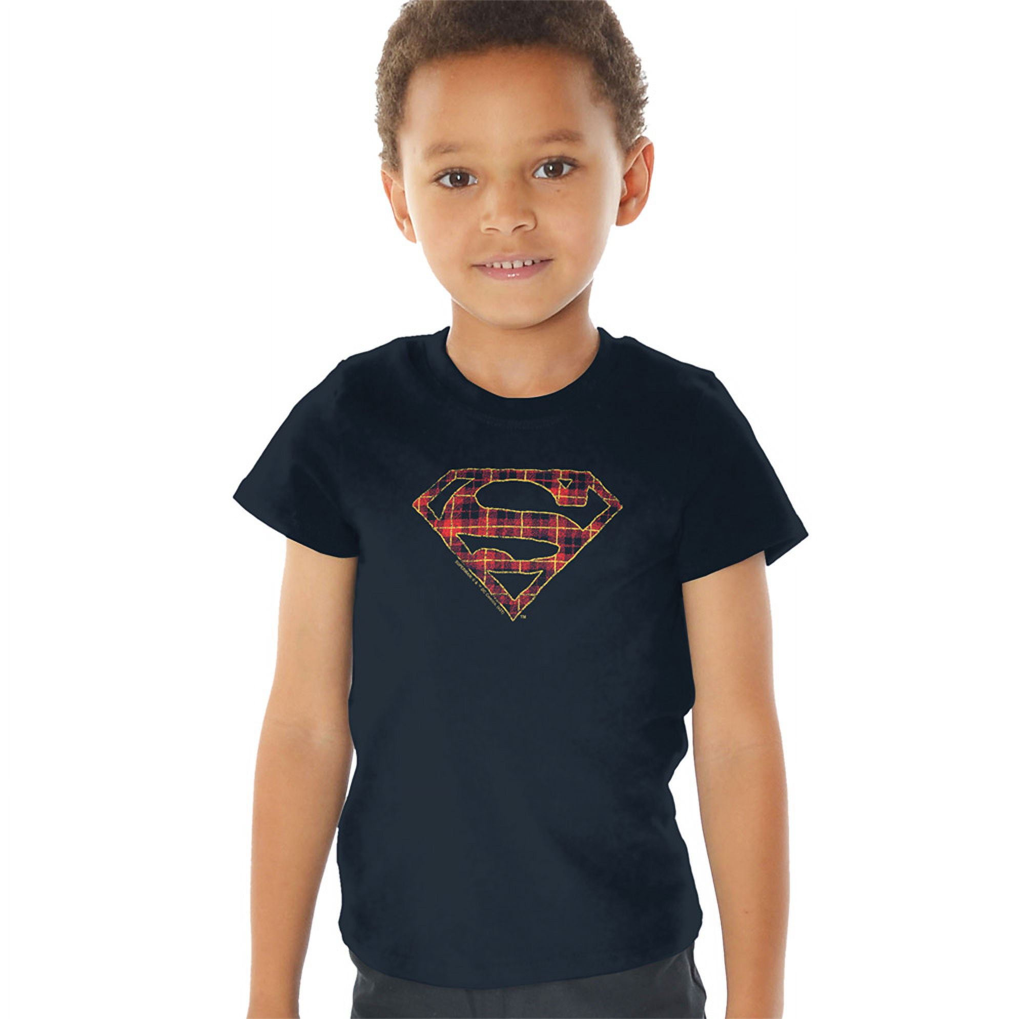 Superman - Logo Vintage Kids T Shirt (2) for Youth Toddler Boys and Girls,  Navy, image size:2000x1988