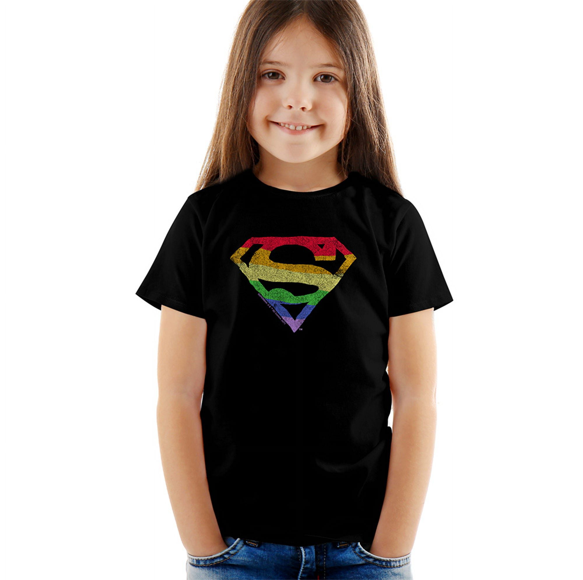 Superman Rough Rainbow Logo Kids T Shirt (4) for Youth Toddler Boys and  Girls, Black - Walmart Business Supplies, image size:2000x1988