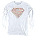 thumbnail image 1 of Superman Rough Scribble Logo Kids Long Sleeve T Shirt (Medium) for Youth Boys and Girls, White, 1 of 4