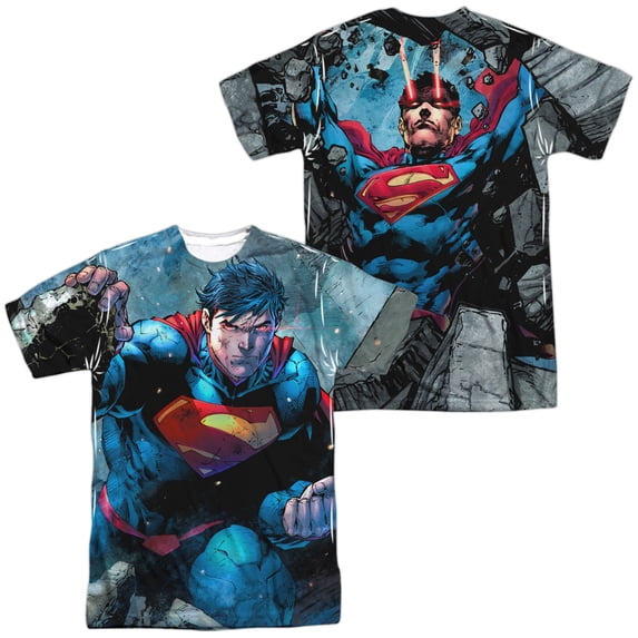 Superman Rumble Unisex Adult Sublimated Costume T Shirt (Front/Back), Medium Multicolor