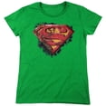 thumbnail image 1 of Superman Rusted Shield Women's T Shirt, Kelly Green, Medium, 1 of 6