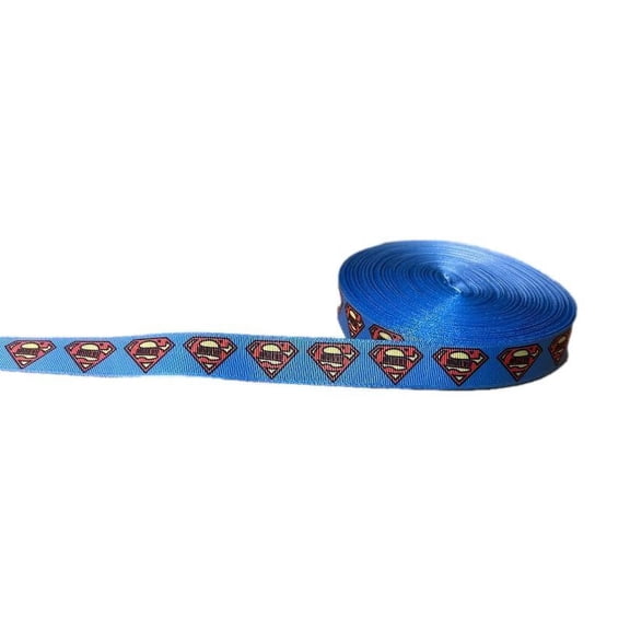 Superman S Logo 1" Wide 3 Yards Long Repeat Ribbon
