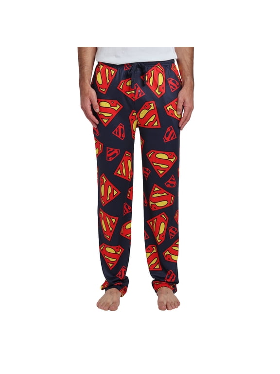Superman S-Shield All-Over Print Men's Sleep Pajama Pants-Large