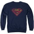 thumbnail image 1 of Superman S Shield Rough Adult Crewneck Sweatshirt Navy, 1 of 1