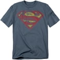 thumbnail image 1 of Superman T-Shirt S Shield Rough Unisex Graphic Tee For Men & Women Slate&nbsp;, 1 of 7