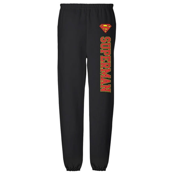 Superman S Shield Unisex Jogger Sweatpants with Pockets for Men and Women, Black, X-Large