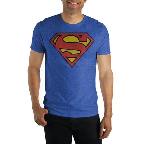 Superman S Super Logo Men's Blue T-Shirt Tee Shirt-XX-Large