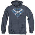 thumbnail image 1 of Superman Scottish Shield Adult Heather Hoodie Sweatshirt Navy, 1 of 1