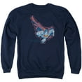 thumbnail image 1 of Superman Scribble & Soar Adult Crewneck Sweatshirt Navy, 1 of 1