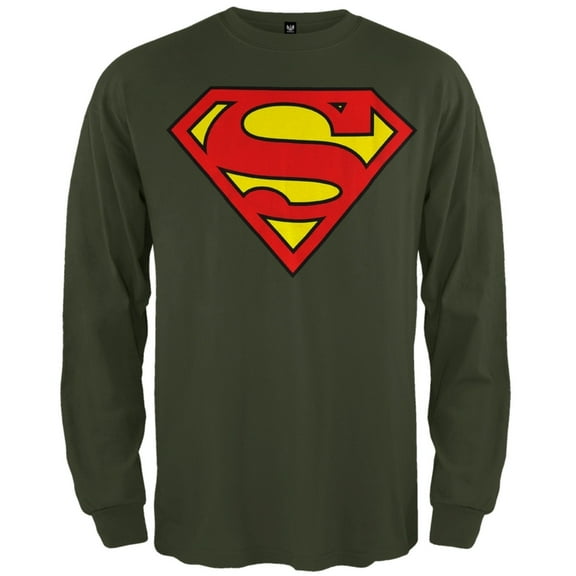 Superman - Shield Logo Moss Long Sleeve T-Shirt