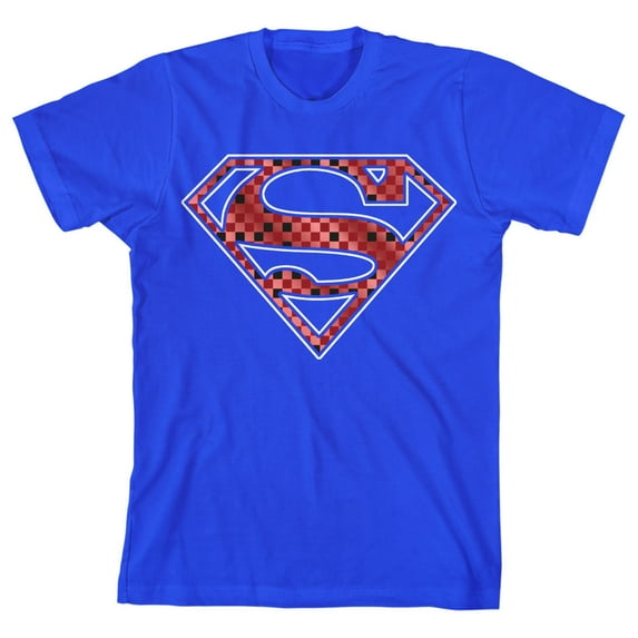 Superman Shield Logo Youth Royal Blue Graphic Tee-Medium