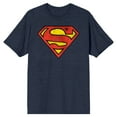 thumbnail image 1 of Superman Shield Navy Heather Men's Graphic Tee - L, 1 of 2