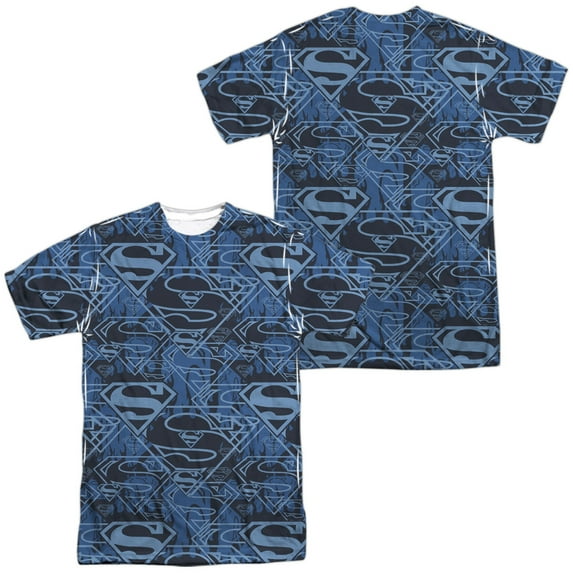 Superman Shielded Unisex Adult Sublimated Costume T Shirt (Front/Back), X-Large Multicolor