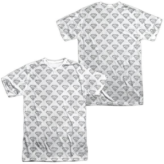 Superman Shields All Over Unisex Adult Sublimated Costume T Shirt (Front/Back), X-Large Multicolor