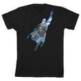 thumbnail image 1 of Superman Silhouette Graphics Trap Boy's Black T-shirt-XS, 1 of 7