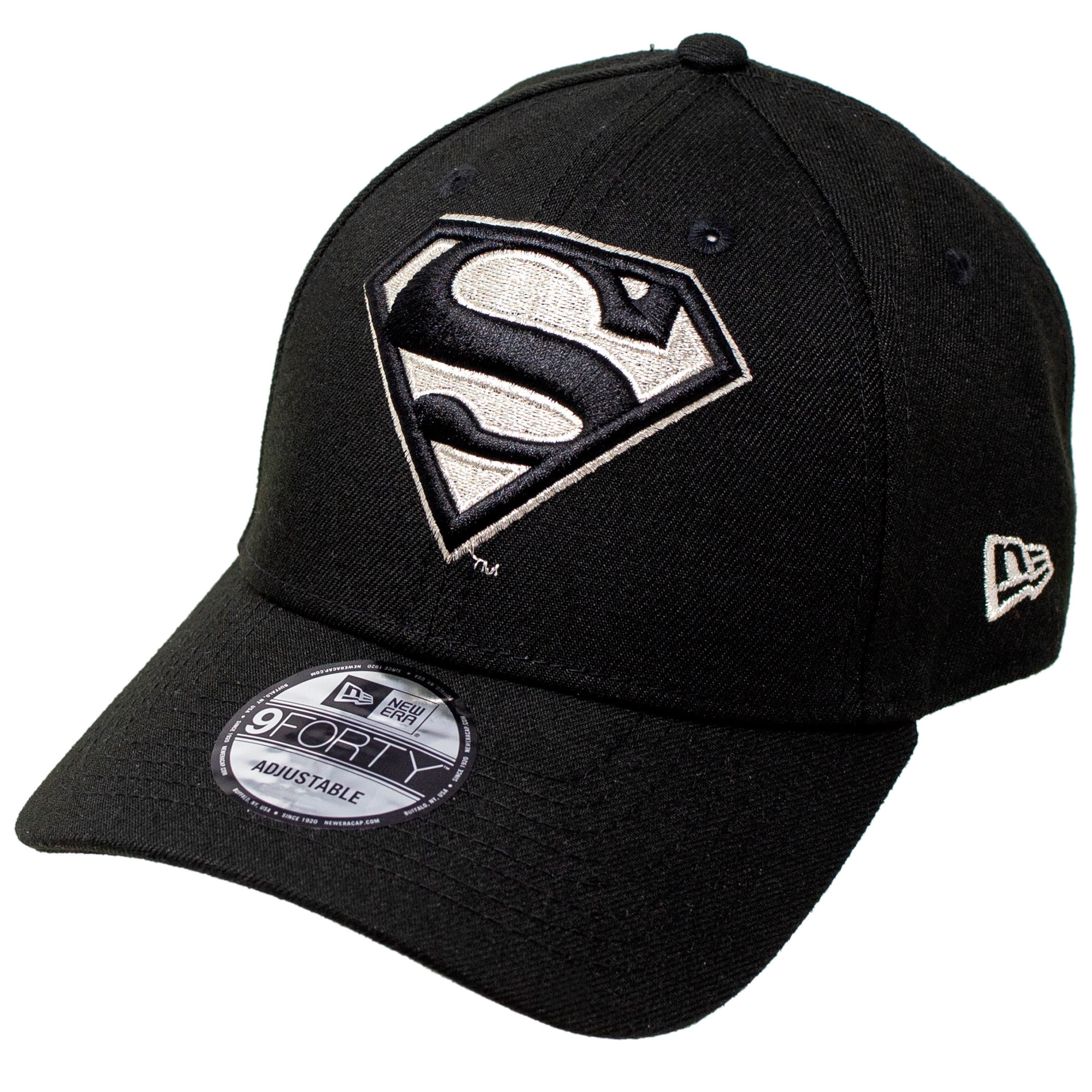 New Era 9Forty Superman Silver Symbol - Cappello Regolabile Nero Con Simbolo D'argento, Taglia Unica - copertina