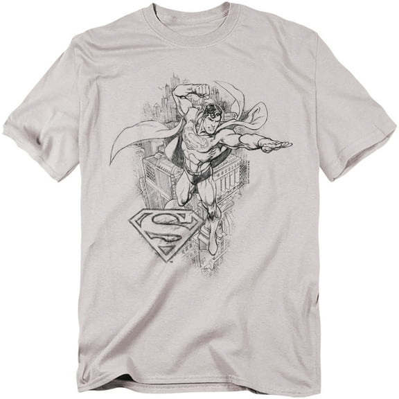 Superman Soaring Sketch T-Shirt-Men's Large