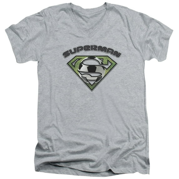 Superman - Soccer Shield - Slim Fit V Neck Shirt - XX-Large