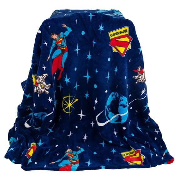 Superman Stars and Space Plush Throw Blanket