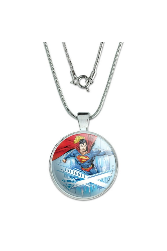 Superman Solitude 1" Pendant with Sterling Silver Plated Chain