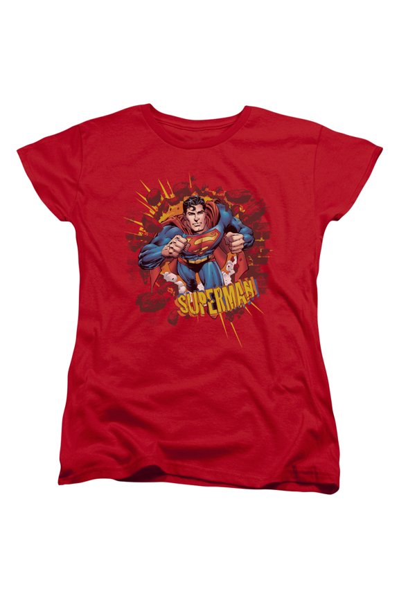 Superman Sorry About The Wall Women's T-Shirt Red