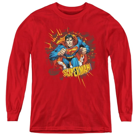Superman - Sorry About The Wall - Youth Long Sleeve Shirt - Medium