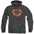 thumbnail image 1 of Superman Space Burst Shield Adult Heather Hoodie Sweatshirt Black, 1 of 1