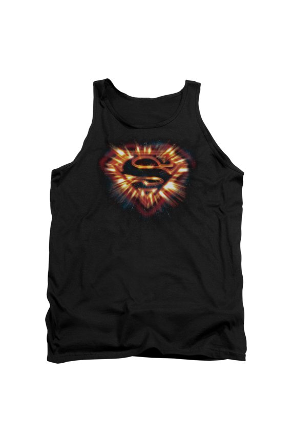 Superman Space Burst Shield Adult Tank Top Black