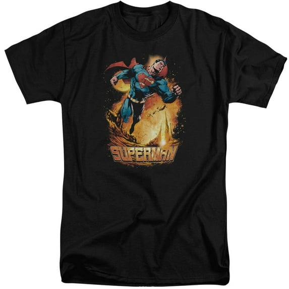 Superman Space Case Adult Tall T-Shirt Black