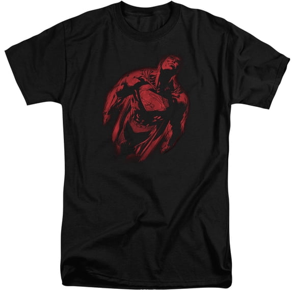 Superman Sprayed Supes Adult Tall T-Shirt Black