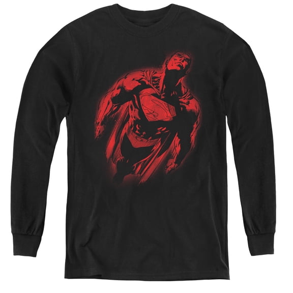 Superman - Sprayed Supes - Youth Long Sleeve Shirt - Large