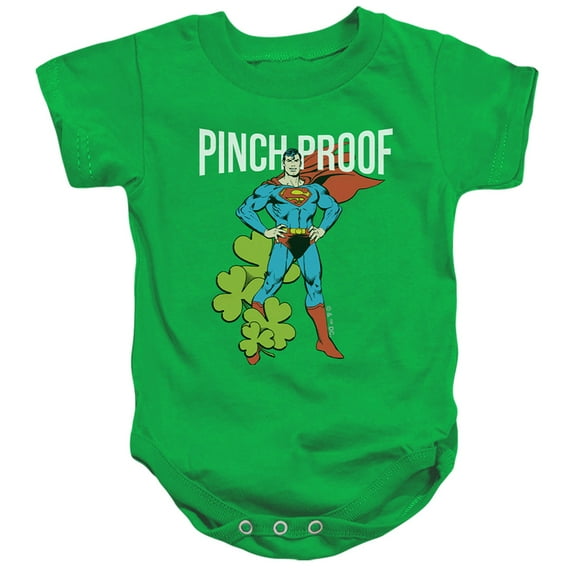 Superman St. Patrick's Day Pinch Proof Unisex Infant Snap Suit for Baby (12 Months) Kelly Green