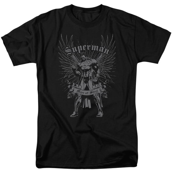 Superman Steel Adult 18/1 T-Shirt Black