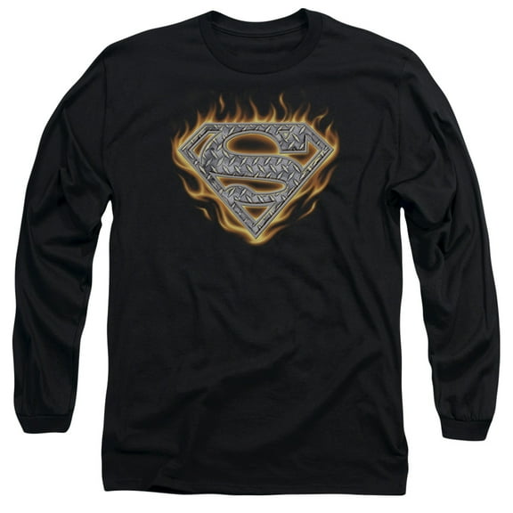 Superman - Steel Fire Shield - Long Sleeve Shirt - X-Large
