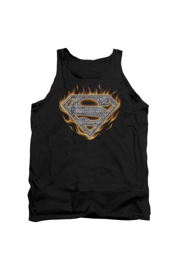Superman - Steel Fire Shield - Tank Top - Large